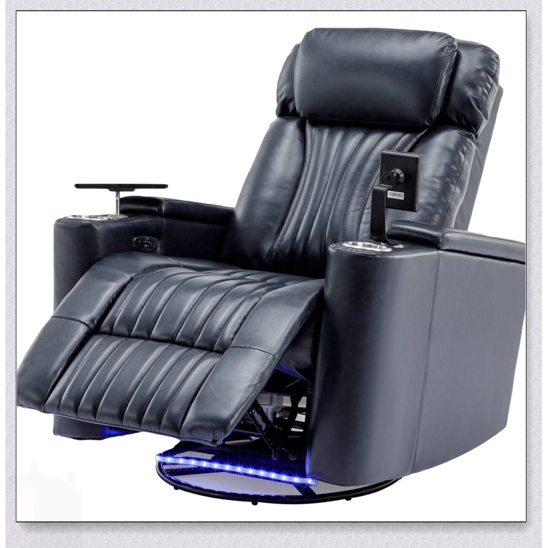 270° Power Swivel Recliner With Hidden Arm Storage, LED Light Strip, And Multiple Holders For Ultimate Comfort And Convenience