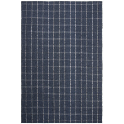 Tamworth Lauren Ralph Lauren Hand Woven Wool/Viscose Plaid Rug in Navy