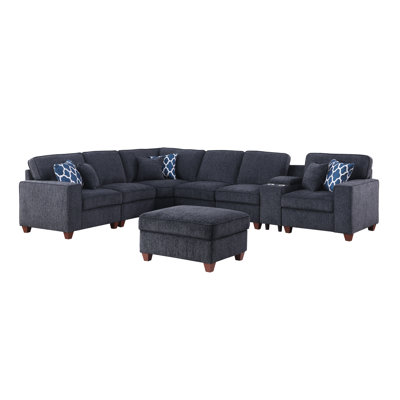 Canapé modulaire avec repose-pieds Gina