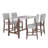 Mid Century Modern Bar Stools Set of 4, 40.4" Counter Stools with Back, Linen Upholstered Barstools with Solid Wood Legs Bar Chairs for Kitchen Island Dining Room, Grey (4-Piece Chairs)