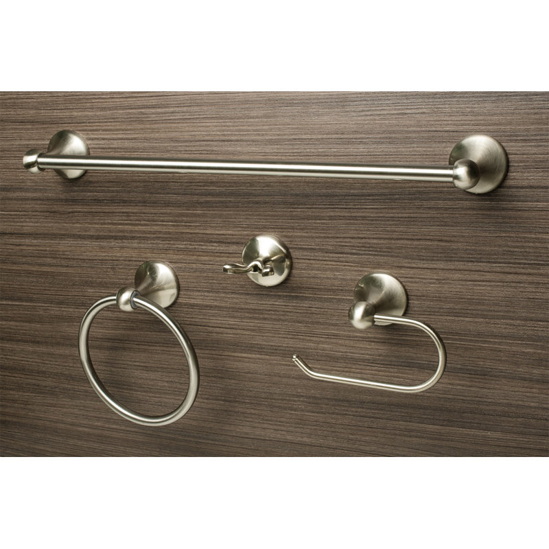 Satin Nickel 4-Piece Bathroom Hardware Set