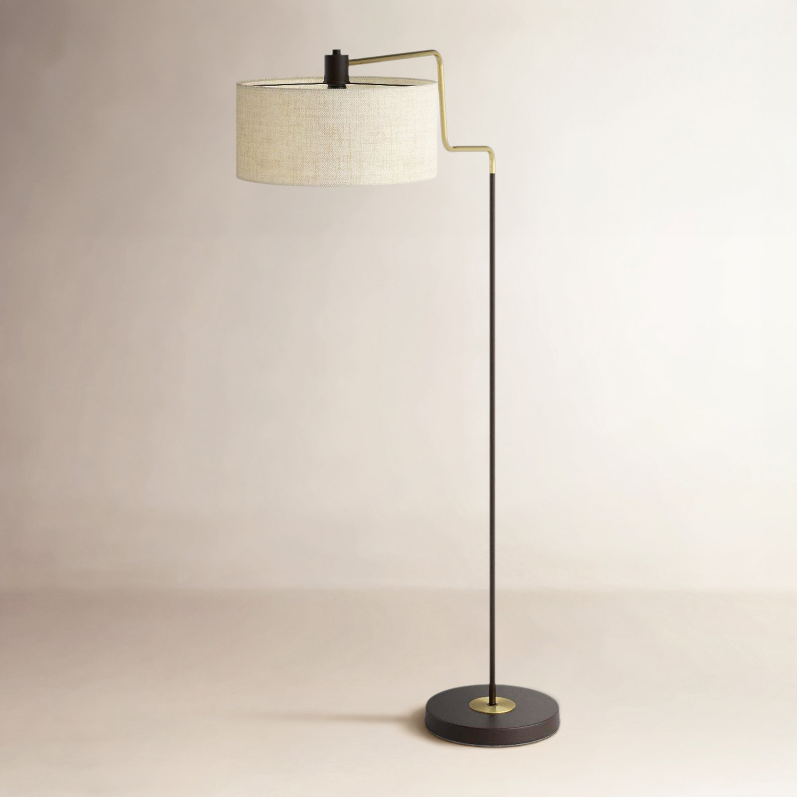 Wenham 57'' Swing Arm Floor Lamp, Black