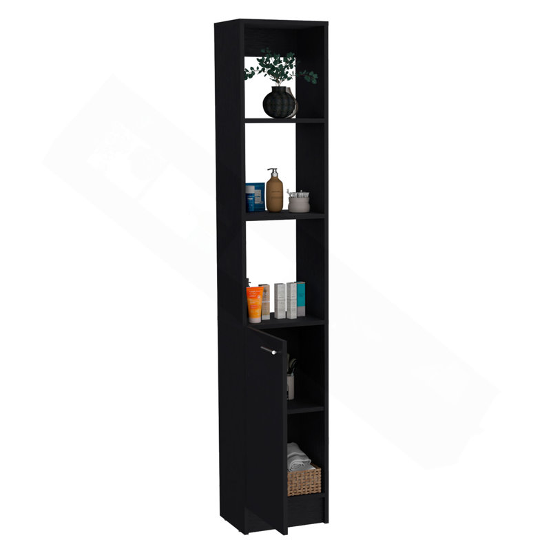 Armoire de rangement en lin avec une porte Parks, une grande armoire de salle de bain avec 6 tablettes, pour salle de bain, salon, cuisine