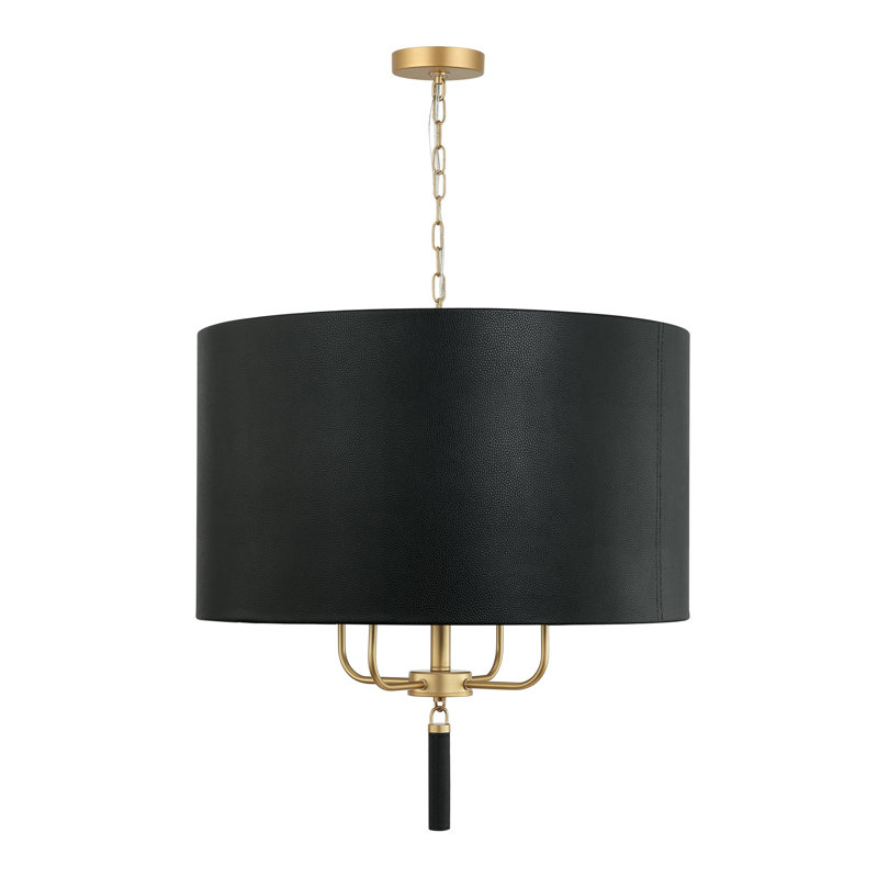 4 - Light Pendant, Black, Painted Gold