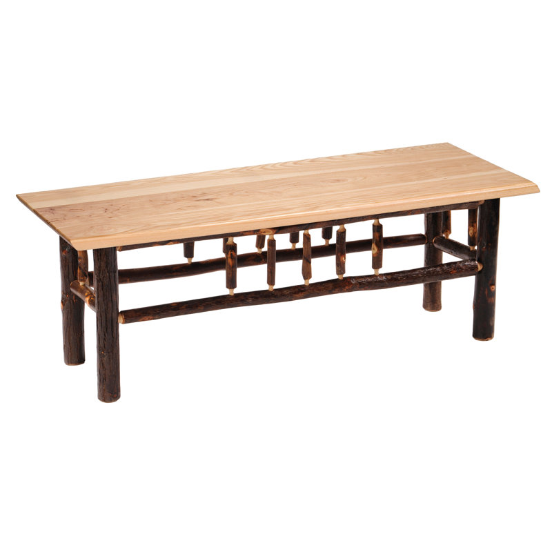 Hickory Wood Bench, 4-foot, Natural