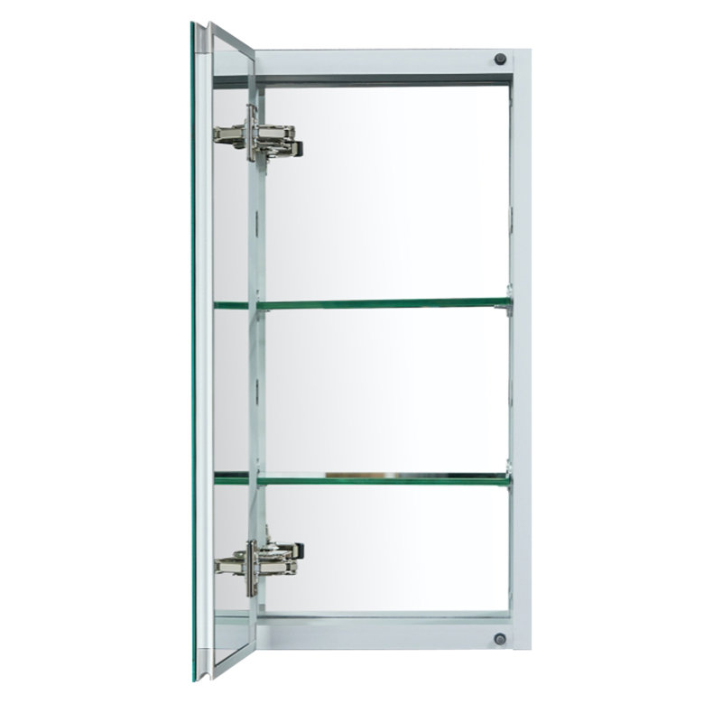 Armoire à pharmacie en aluminium Adine, Chrome satiné, H 24 po x l 12 po x P 3,75 po