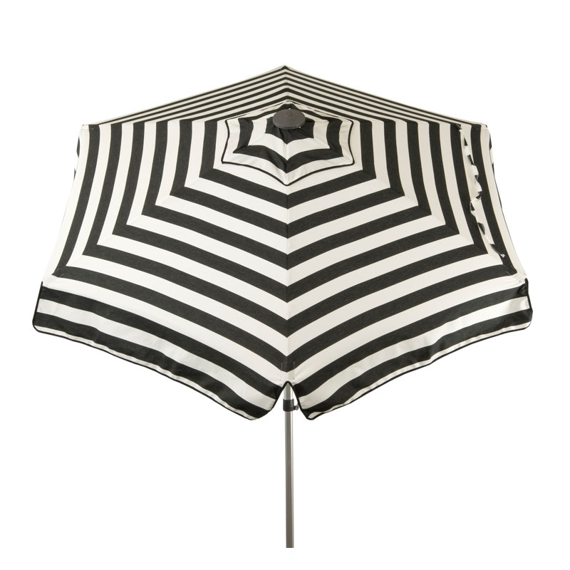 6.5' Market Patio Umbrella Striped, Black and White Stripe