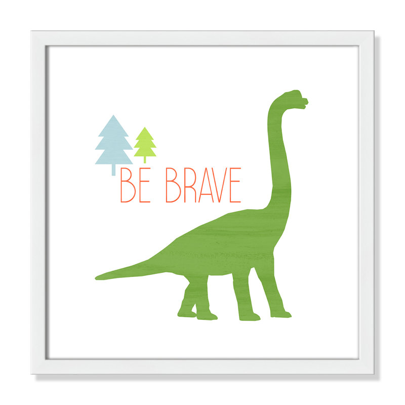 Dino Brave 1 ', art encadré, 16" H x 16" W x 1.18" D, Encadré de boîte blanc