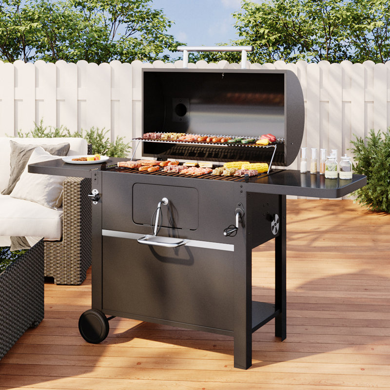 Dakota Fields 166cm W Portable Grills Charcoal Grill
