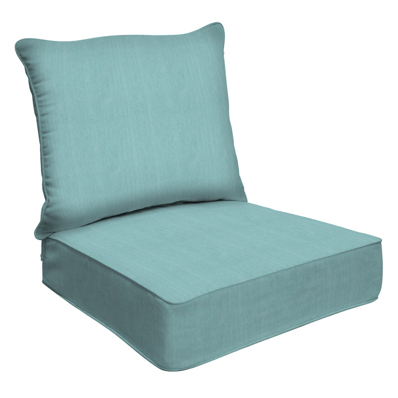 Outdoor Deep Seating Cushion Set – Comfortable, Durable, Weather-Resistant Design - Basics by Wayfair™, Mist, 24" W x 23" D
