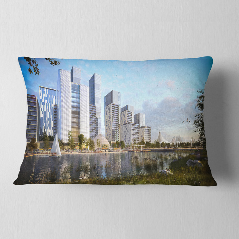 Designart 'Residential Complex' Cityscape Photography Throw Pillow