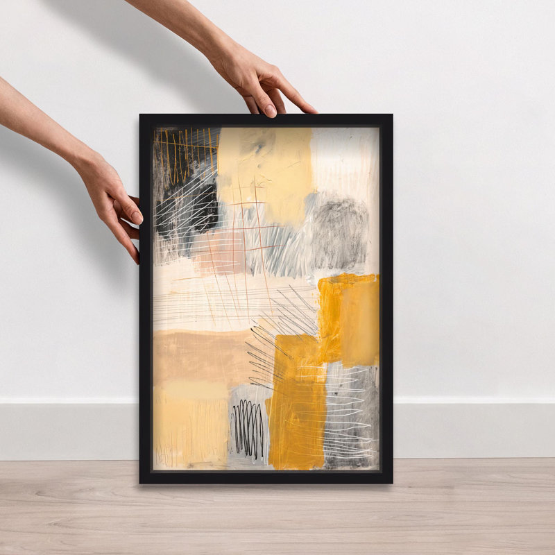 Oliver Gal Linework Labyrinth I Abstract - Luxury Shadowbox Framed Wall Art, Black, 25" H x 17" W