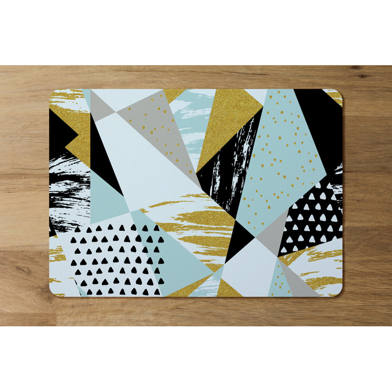 Everly Polyester, Wood Patchwork Rectangle Placemat