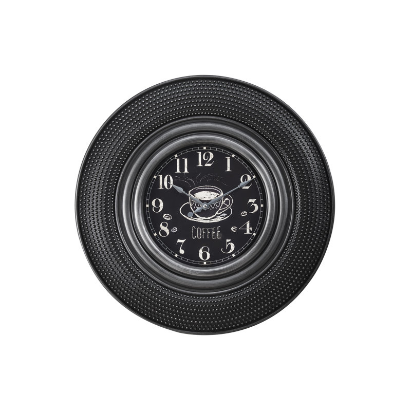 Horloges, rondes de 20 po, gris anthracite, transitionnel