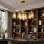 Lustre moderne de style ferme à 9 lumières, couleur or, 30 pouces, avec éclairage en verre transparent pour îlot de cuisine.-1090905037-1090905072
