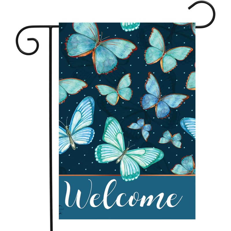 Drapeau de jardin avec papillons «Welcome Briarwood Lane»