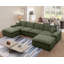 Canapé modulaire rembourré en U en chenille avec deux repose-pieds surdimensionnés-1572044103