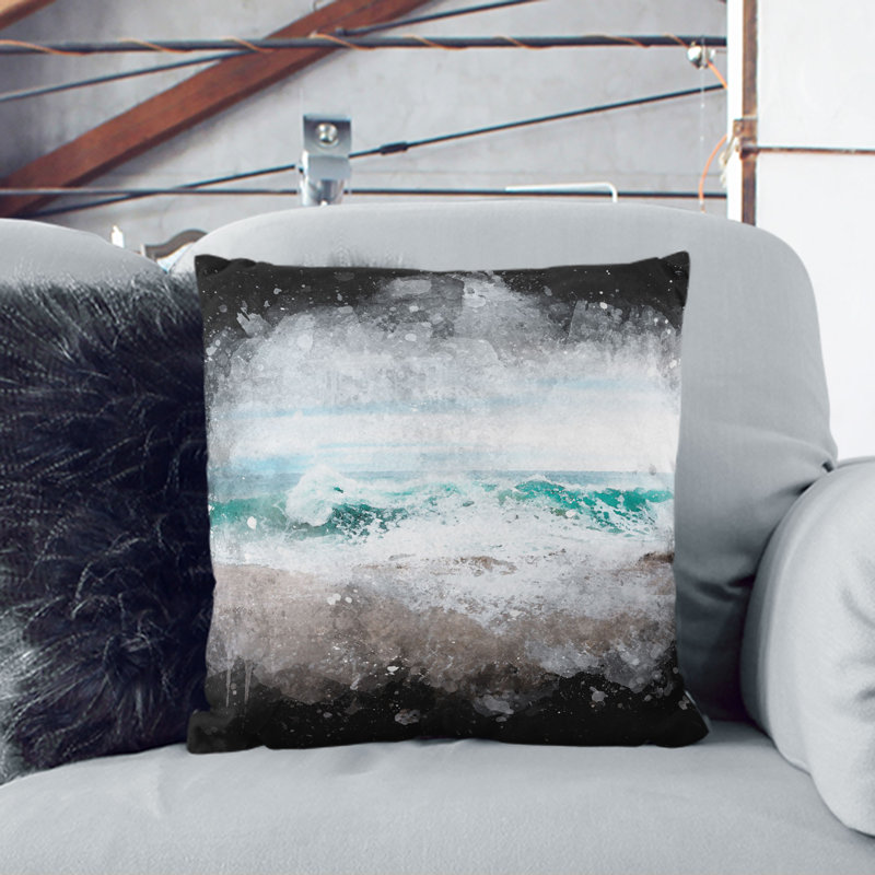 Square Throw Cushion, 40cm H x 40cm W x 15cm D, White
