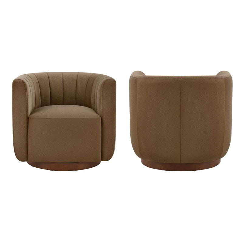 Becki Owens pour Joss & Main - Fauteuil pivotant rembourré Becki Owens (lot de 2), Tabac Vesper