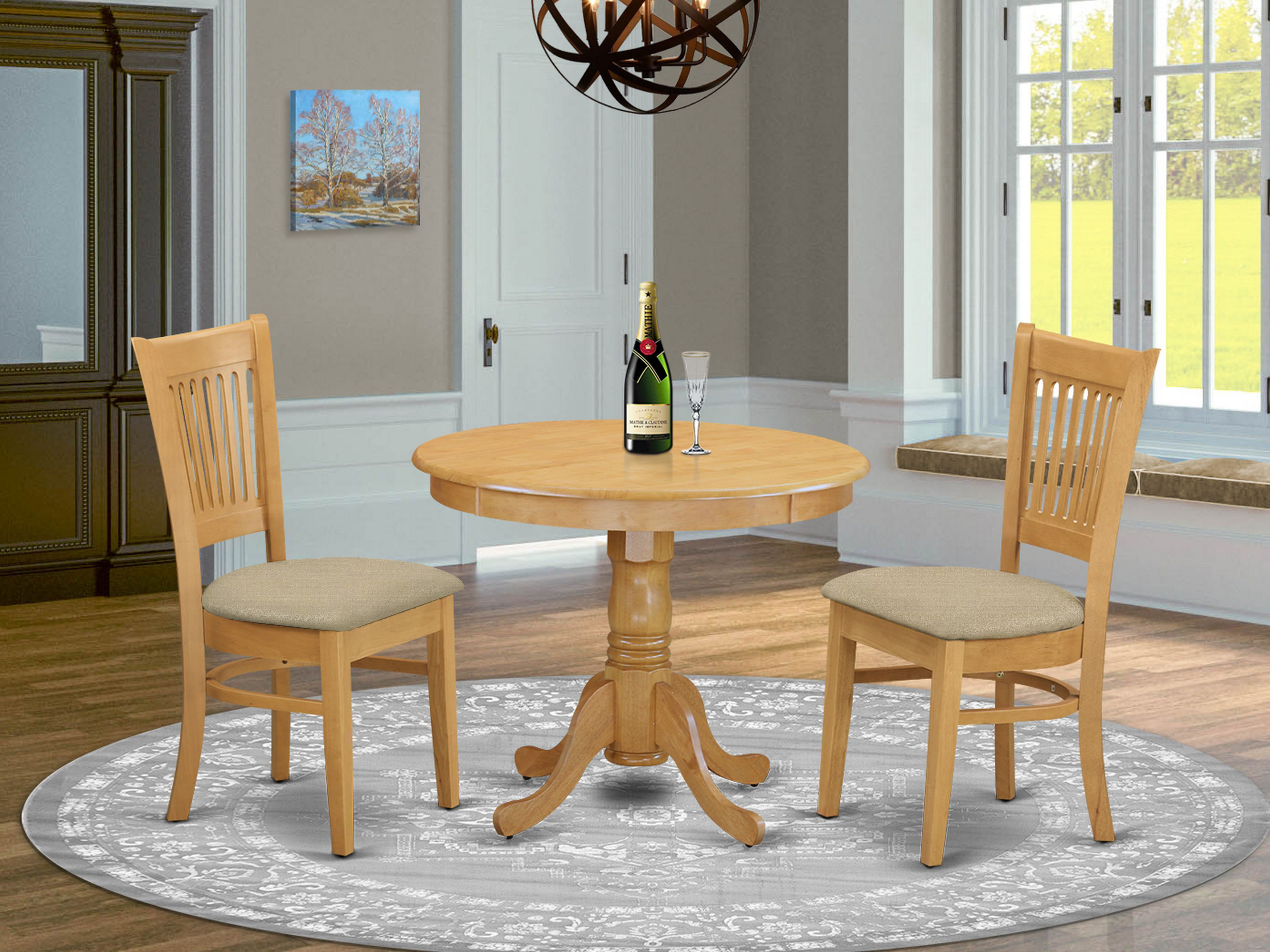 2 seater oak dining tables hot sale