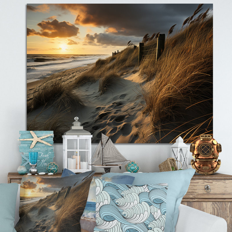 Plage, photo, dune, rêves, impression sur toile, nautique et plage, H 24 po x l 32 po x P 1 po, Toile tendue