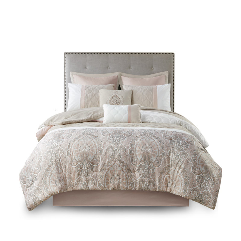 Luxurious King Bedding Sets, Polyester Blush Elegance For Home