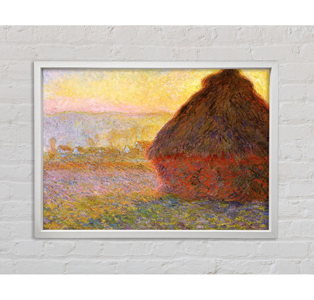 Claude Monet Graue Stapel 1 - Einzelner Bilderrahmen Kunstdrucke auf Leinwand