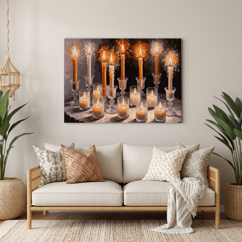 Bougie de Noël en verre givré, H 11 po x l 14 po