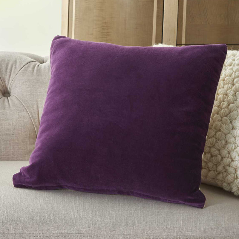 Cotton Throw Pillow, Purple, 16" x 16"