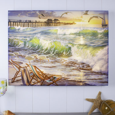 Seaside Escape 18x24 Fully Illuminated LED Wall Art