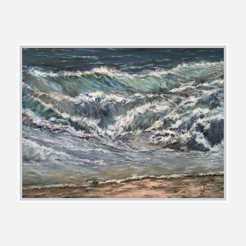 Ocean's Edge - reproduction d'art sur toile, H 22 po x l 26 po x P 2 po, Cadre flottant blanc