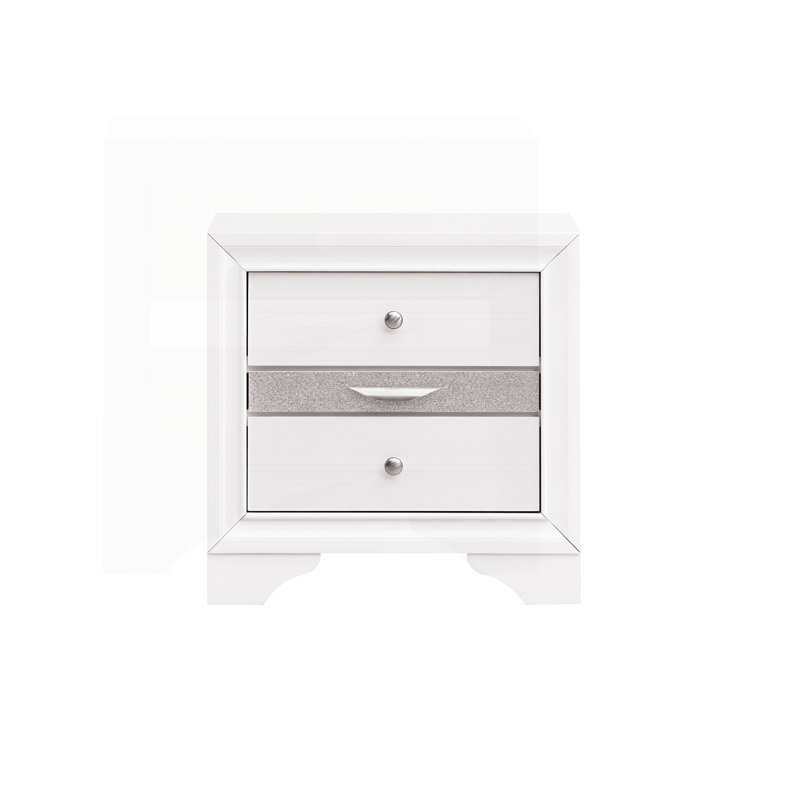 Élégante table de chevet blanche avec tiroirs doublés de feutre