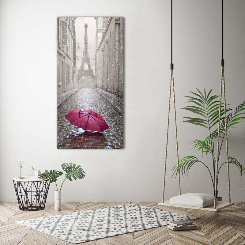 Parasol France - Wrapped Canvas Print, 140cm H x 70cm W