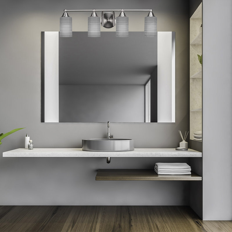 Ahern 4-Light Bath Bar, Brushed Nickel