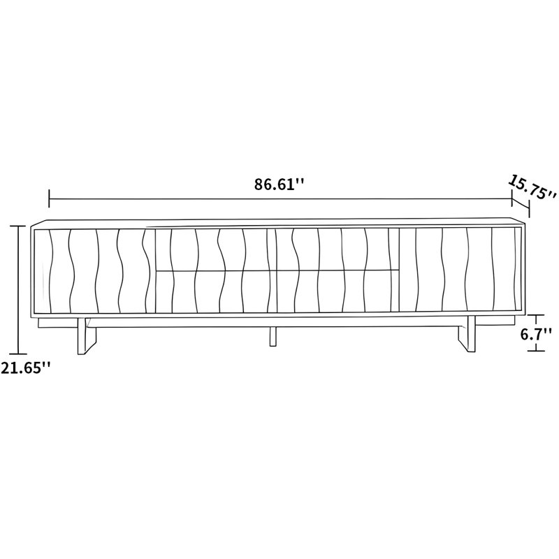 Carbajal, H 21,65 po x L 86,61 po x l 15,75 po, Brun