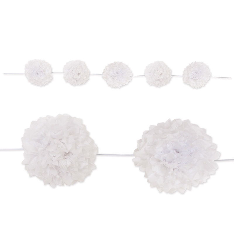 Tissue Flower Garland - 10" x 8' - Pack of 6