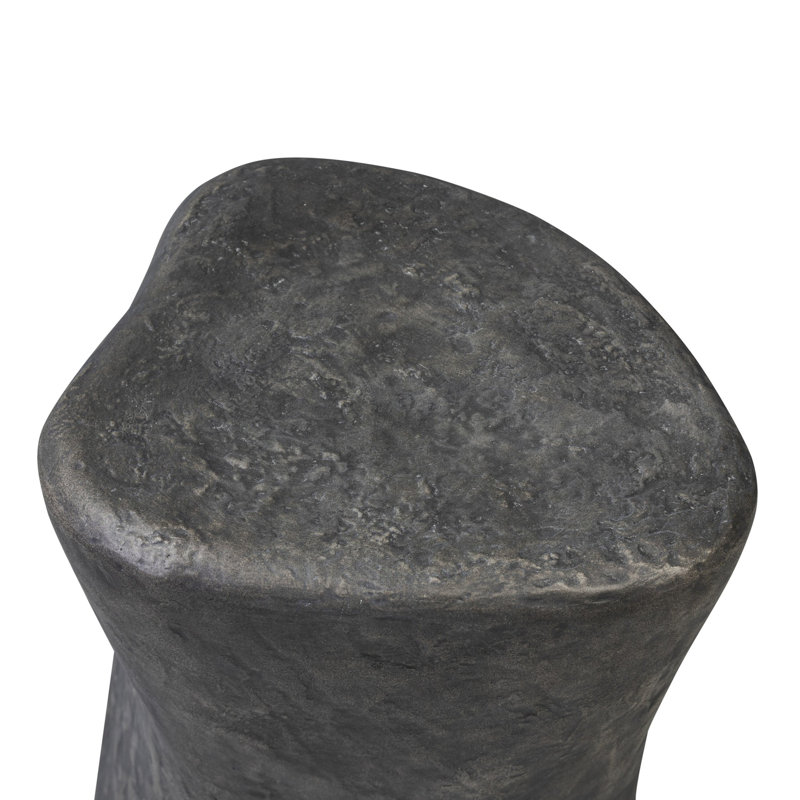 Bomba Tall End Table-Textured Black Concrete