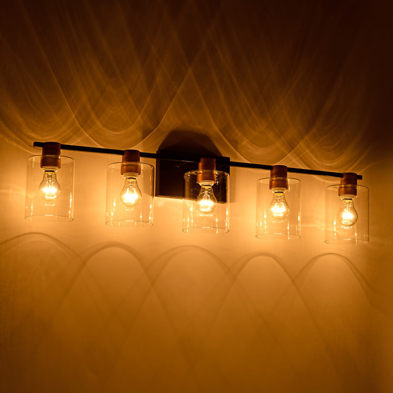 Luminaires de salle de bain, 5 lumières, H 8,66 po x l 37,4 po x P 6,29 po