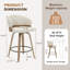 26'' Swivel Upholstered Counter Stool With Wood Frame-435685835-417237449