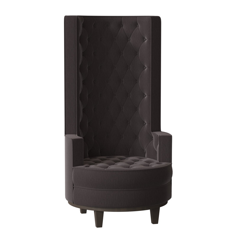 Norma Wingback Chair, Brown Mahogany, Encore Moon Dust
