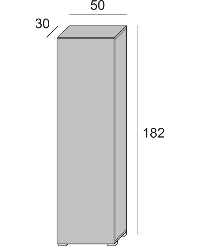 1 Door Manufactured Wood Wardrobe, Cement/White