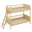 Lit superposé simple au-dessus de simple avec tablettes de rangement, lit superposé en bois massif avec rangement et échelle, garde-corps, aucun sommier nécessaire-1884462984
