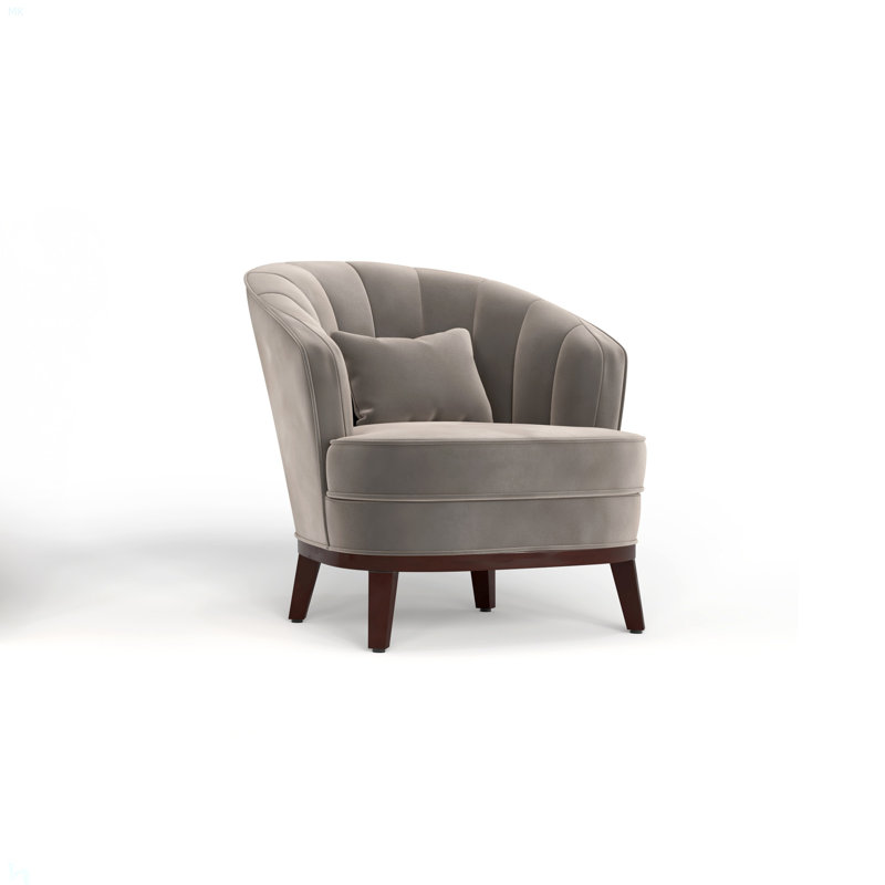 Fauteuil d'appoint rembourré Ava, Gris