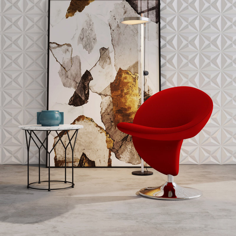Fauteuil d'appoint pivotant, Rouge