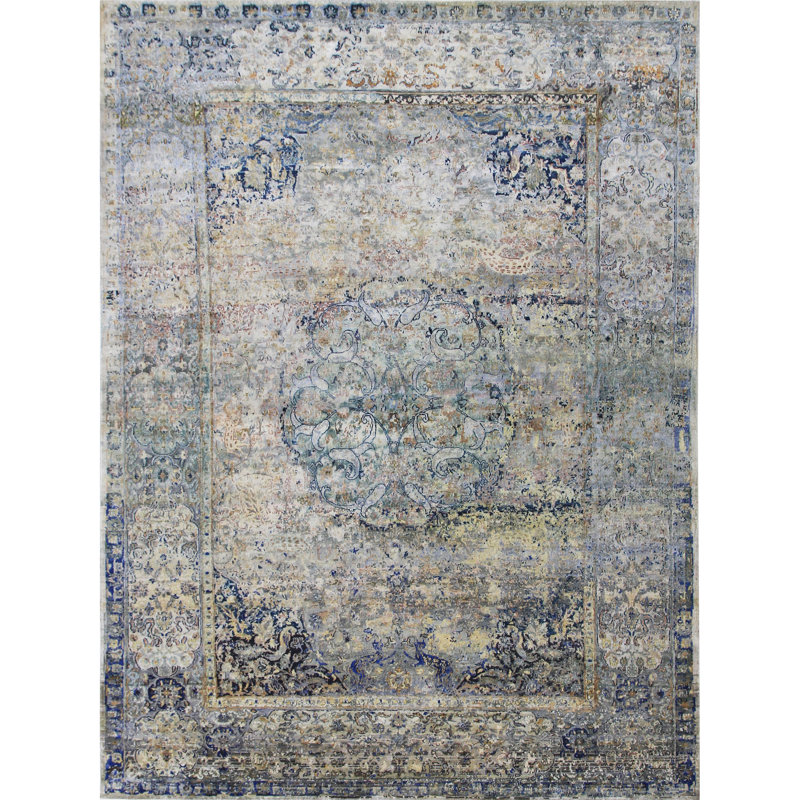 Handmade Silk Oriental Area Rug, Rectangle 9' x 12'