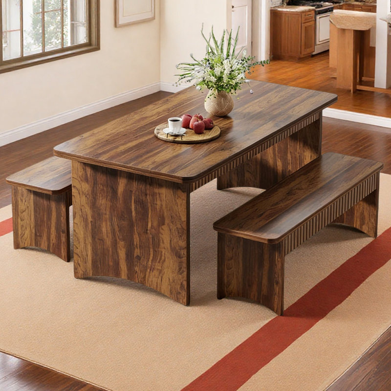 Farmhous Style Kitchen Table,3-Piece Dining Table,Computer Desk