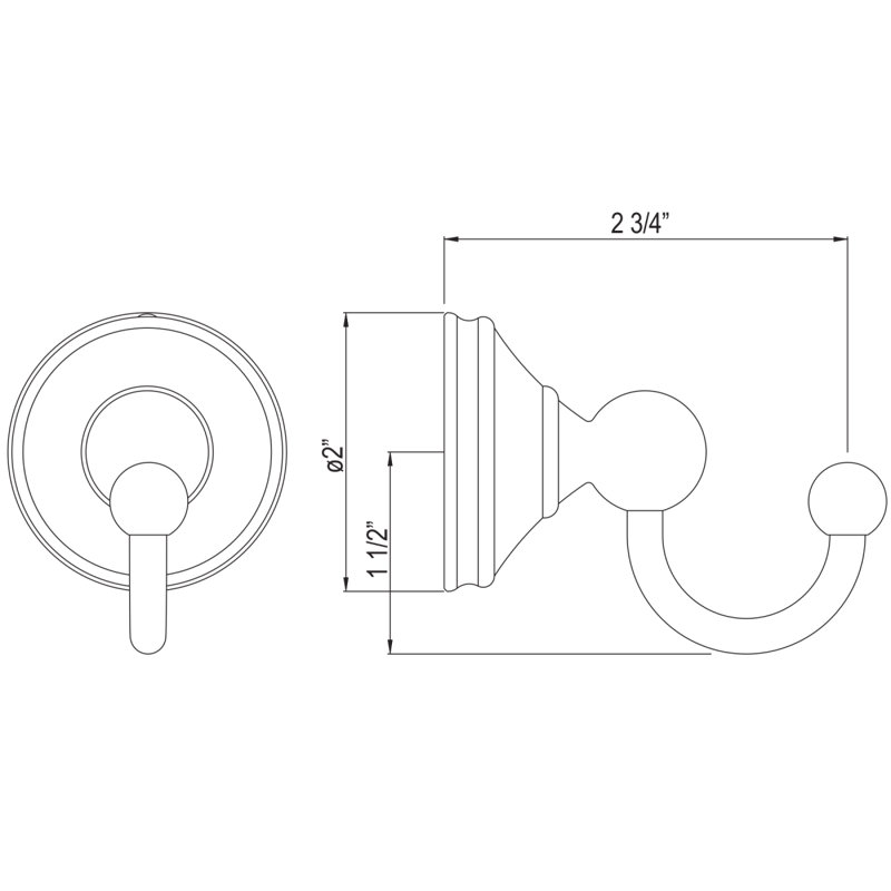 Georgian Era™ Robe Hook, Polished Chrome