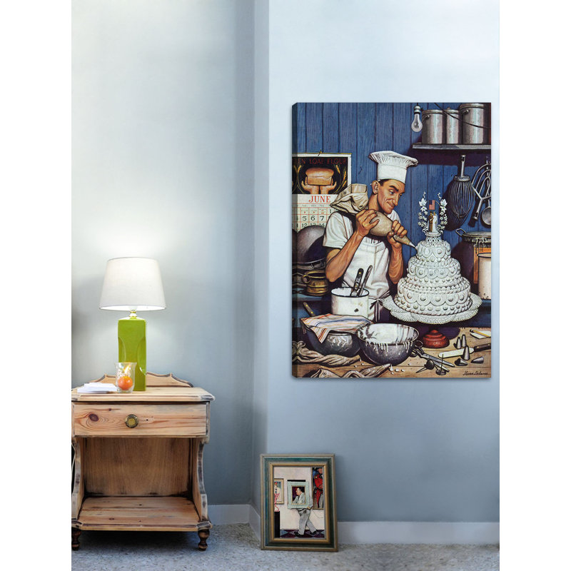 Icing the Wedding Cake by Stevan Dohanos Print on Wrapped Canvas, 52" H x 40" W