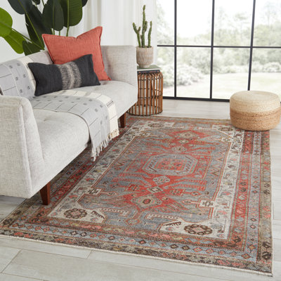 Tapis oriental gris / orange