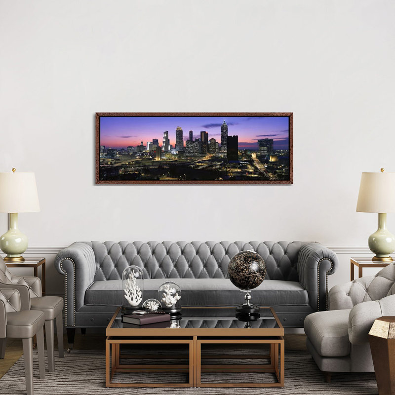Skyscrapers in a city, Atlanta, Georgia, USA #5 1 Piece Floater Frame Panoramic Wall Art on Canvas, 152.4 cm H x 50.8 cm W
